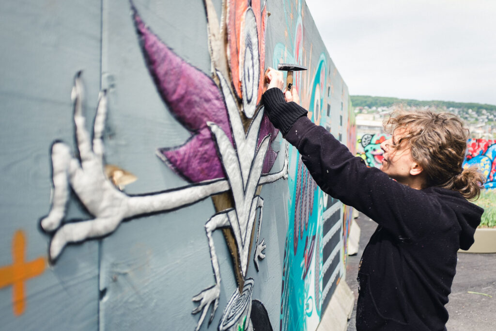 People & Portrait Photography by Ondrej Kolacek | Girl working on a street art piece