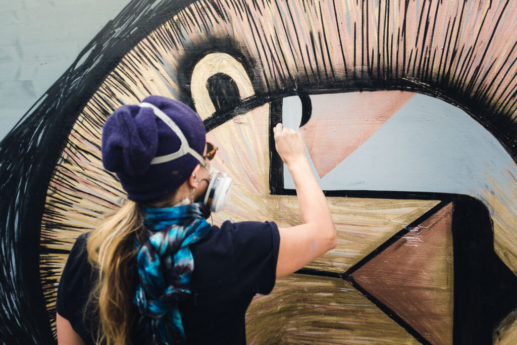 People & Portrait Photography by Ondrej Kolacek | Maja Hürst aka Tika working on a street art piece