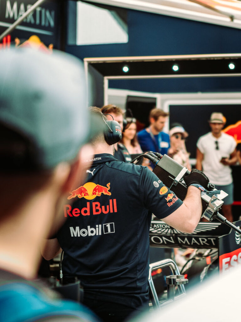 Aston Martin Red Bull Racing mechanics at work