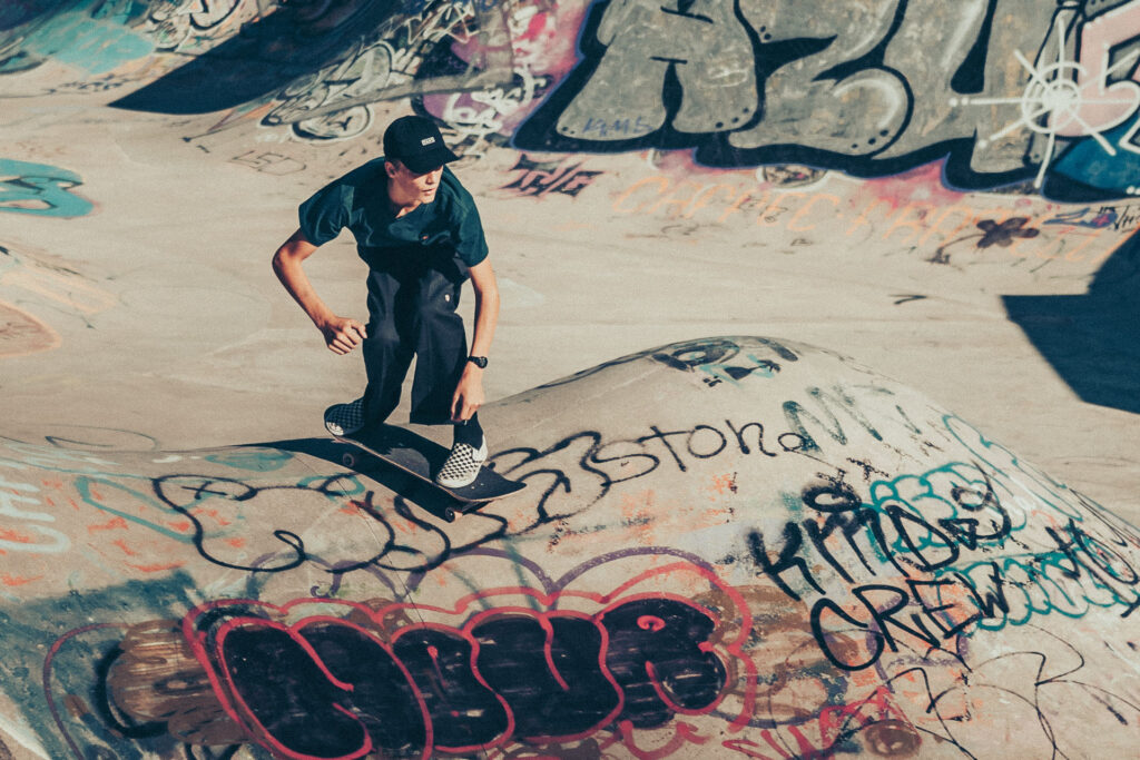 Young skateboarder at the skatepark Zurich Allmend by Ondrej Kolacek