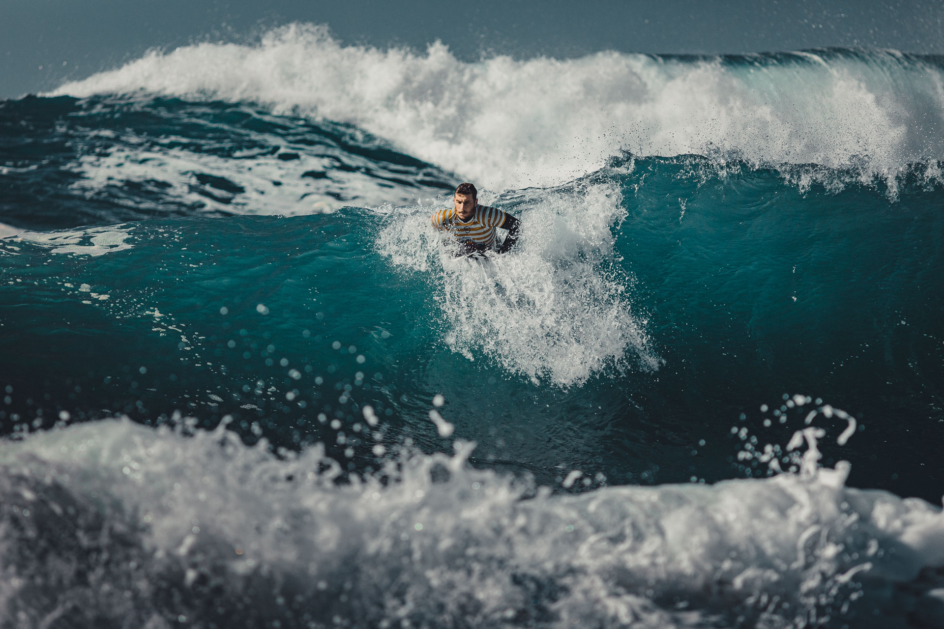 Professional surfer Jack Freestone (Australia) launching a pop up