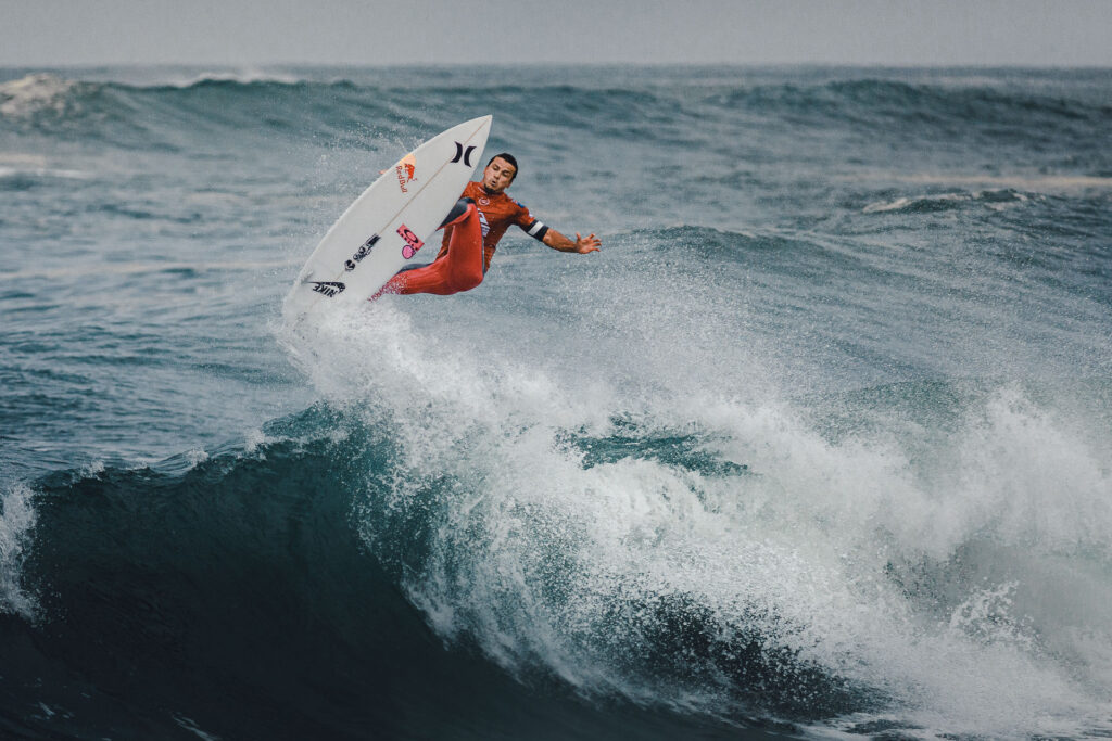 Pro Surfer Julian Wilson (Australia) surfing shore breaks in france