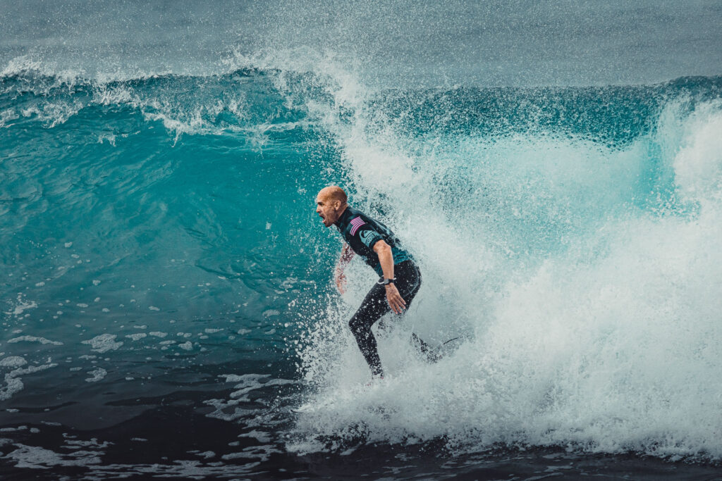 Pro Surfer Kelly Slater (USA) in a barrel