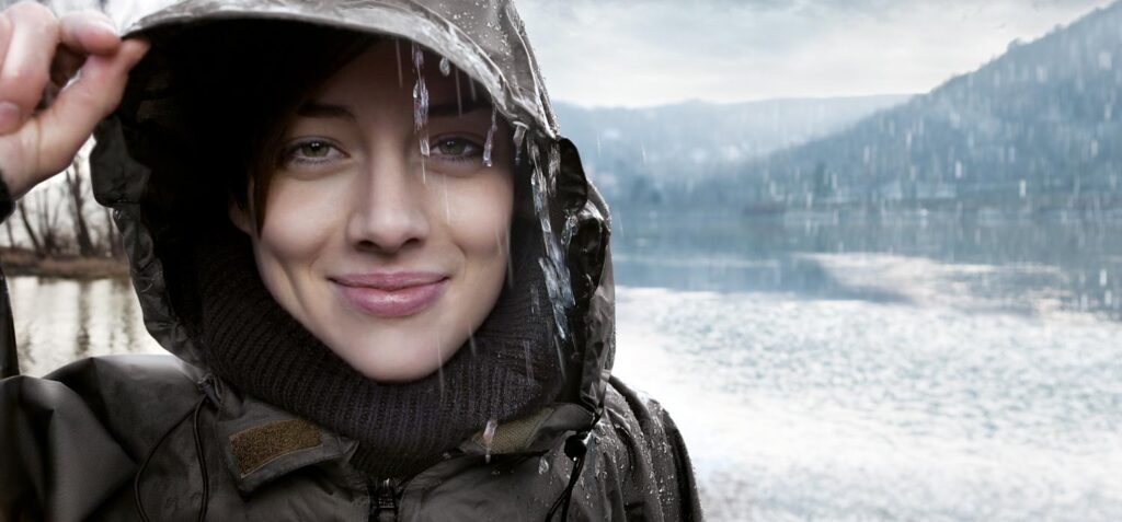 Girl in the rain retouched
