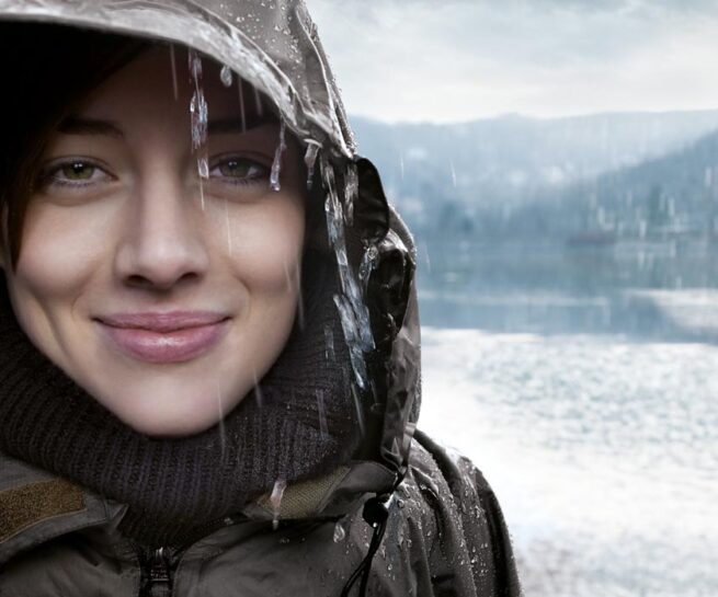 Girl in the rain retouched