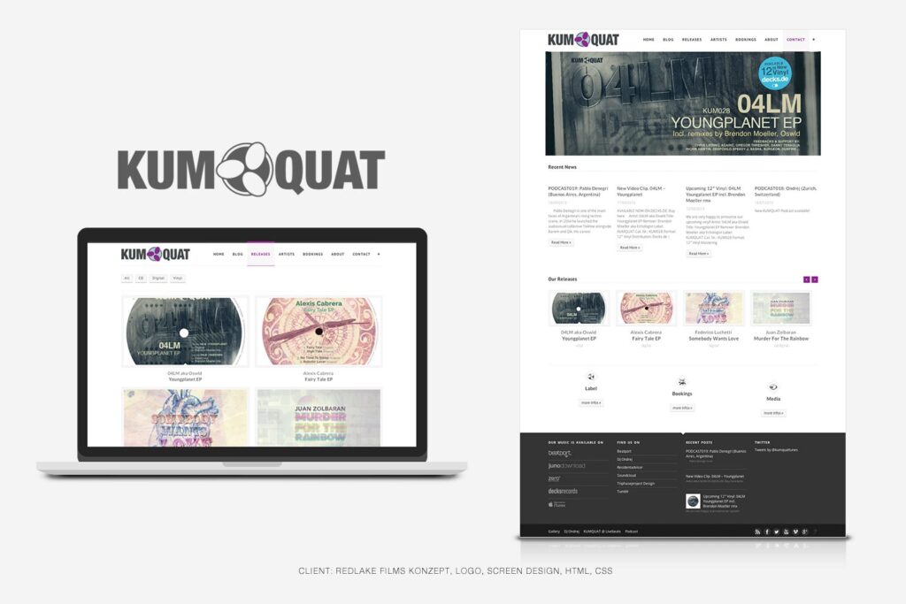 Website I have created for the Label Kumquat, Wordpress implementation