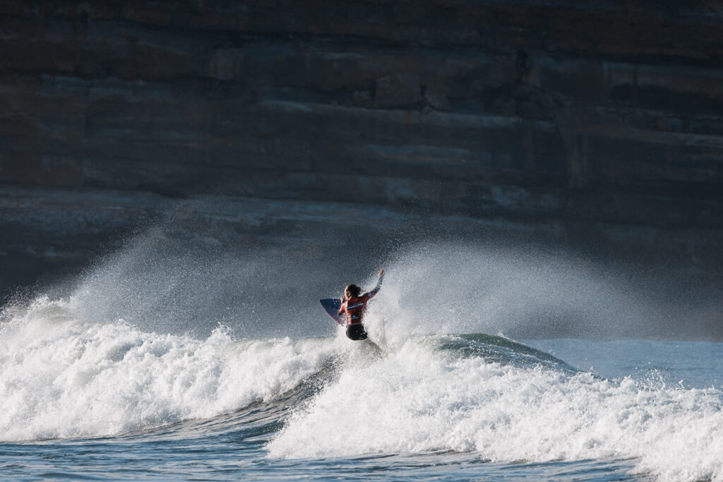 Nikki Van Dijk seen surfing in Ericeira - Portugal
